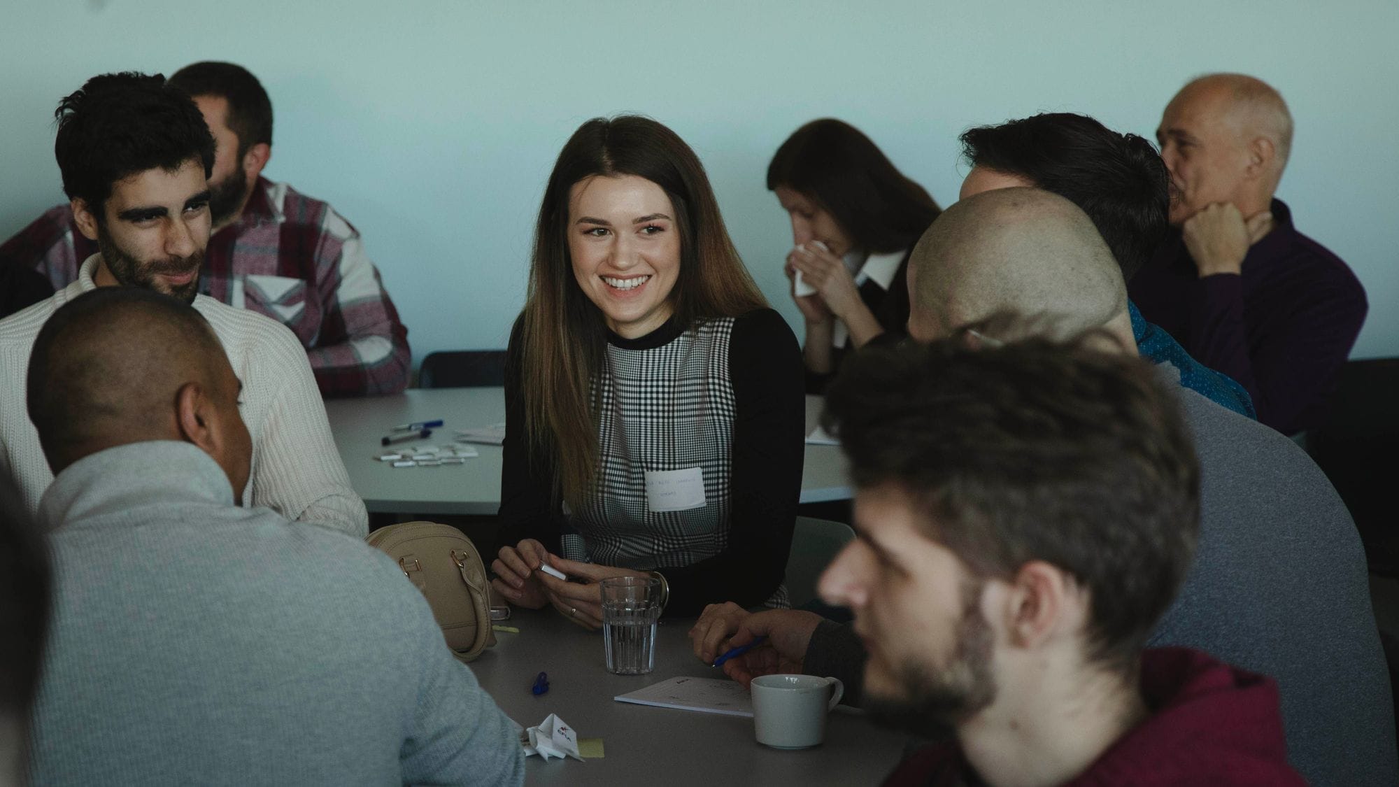 woman smiling in a workplace