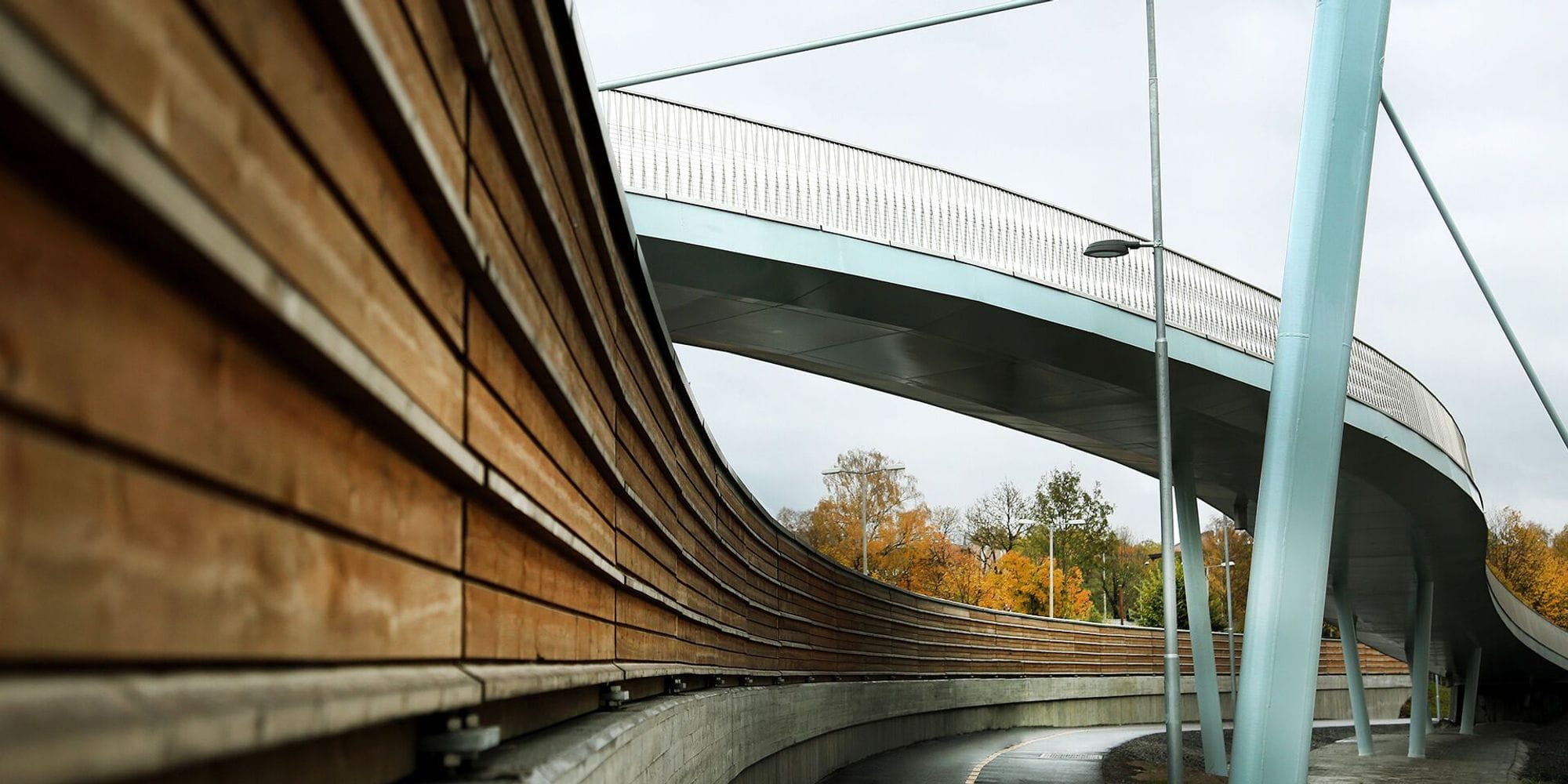 Footbridge in a city.