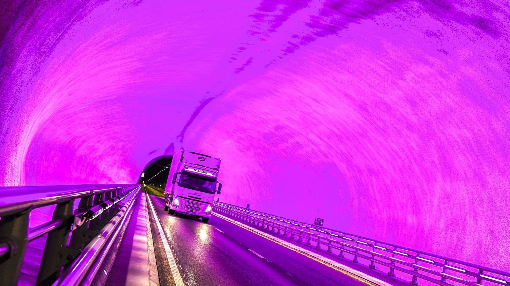 A car in a tunnel.